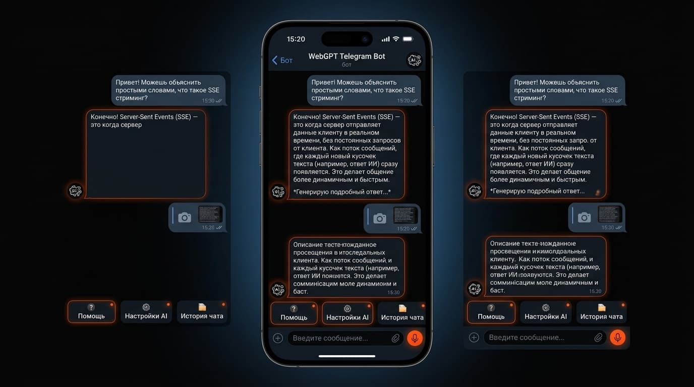 WebGPT Telegram Bot — Пользователи хотят общаться с AI прямо в Telegram, не открывая браузер.