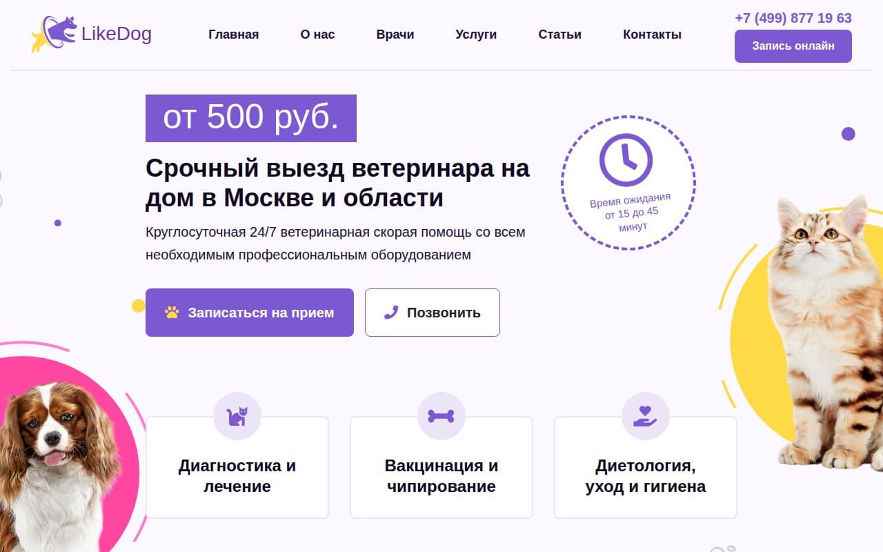 Likedog.ru — Корпоративный сайт на Django держался на shared-хостинге с просроченным SSL — Яндекс перестал индексировать страницы, органический трафик упал на 94%.