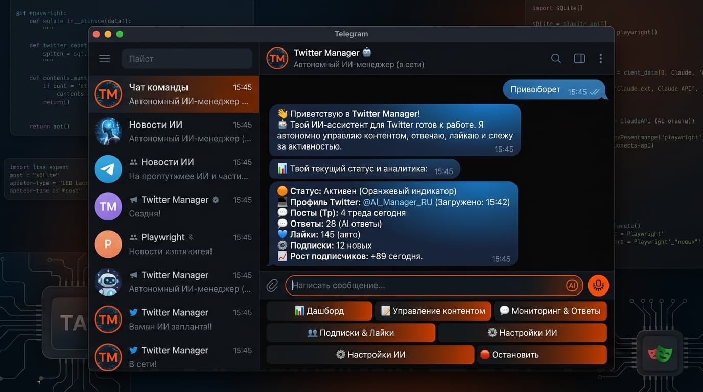 Twitter Manager — Organic growth в Twitter требует ежедневного присутствия — постинга, реплаев, engagement.