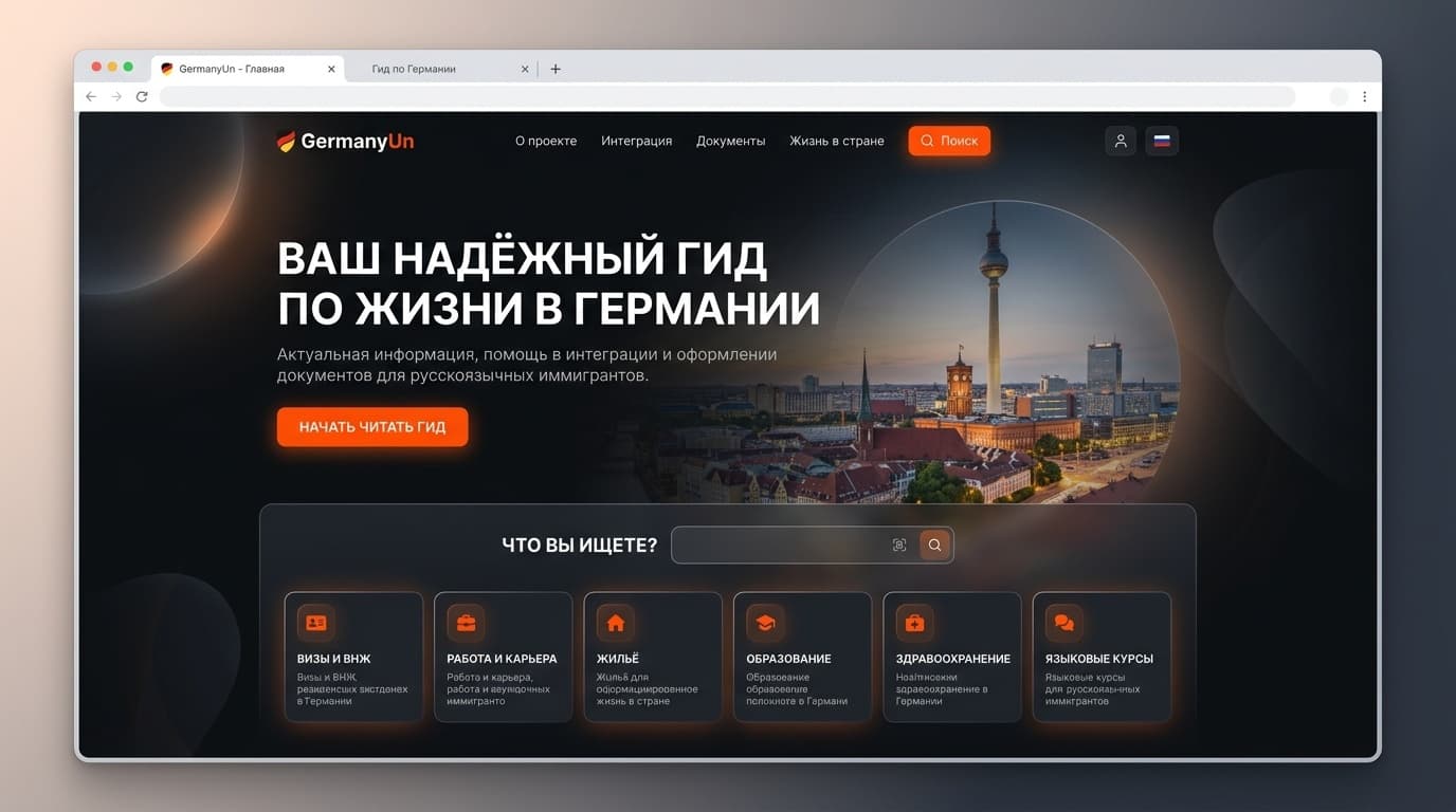GermanyUn — Переезд в Германию — это сотни вопросов и ни одного места, где можно найти на них ответы по-русски без форумного шума.